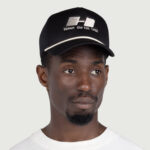Frequency Trucker Cap Black worn by model
