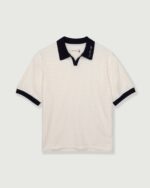 Pique Colorblock Polo Bone front view