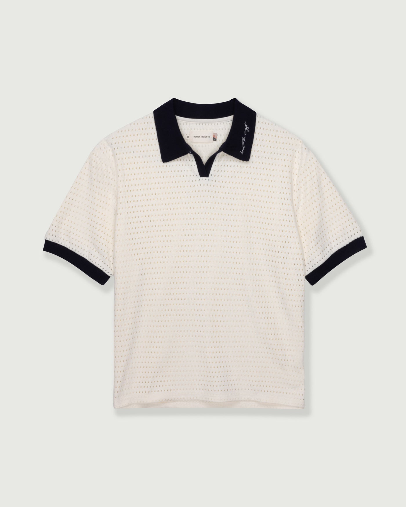 Pique Colorblock Polo - Bone Pique Colorblock Polo Bone front view
