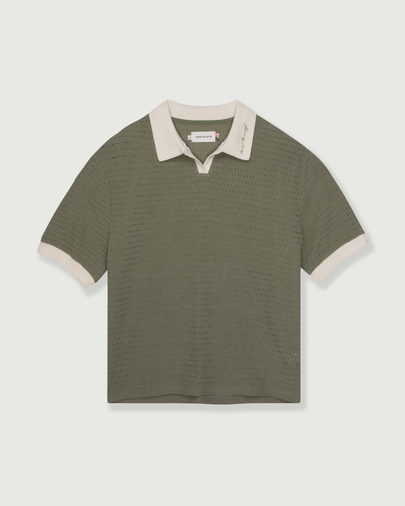 Pique Colorblock Polo - Sage Pique Colorblock Polo Sage front view