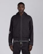 Twill Hooded Jacket Black streetwear look