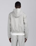 Twill Hooded Jacket Stone side view