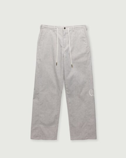 Twill Embroidered Pant Stone front view