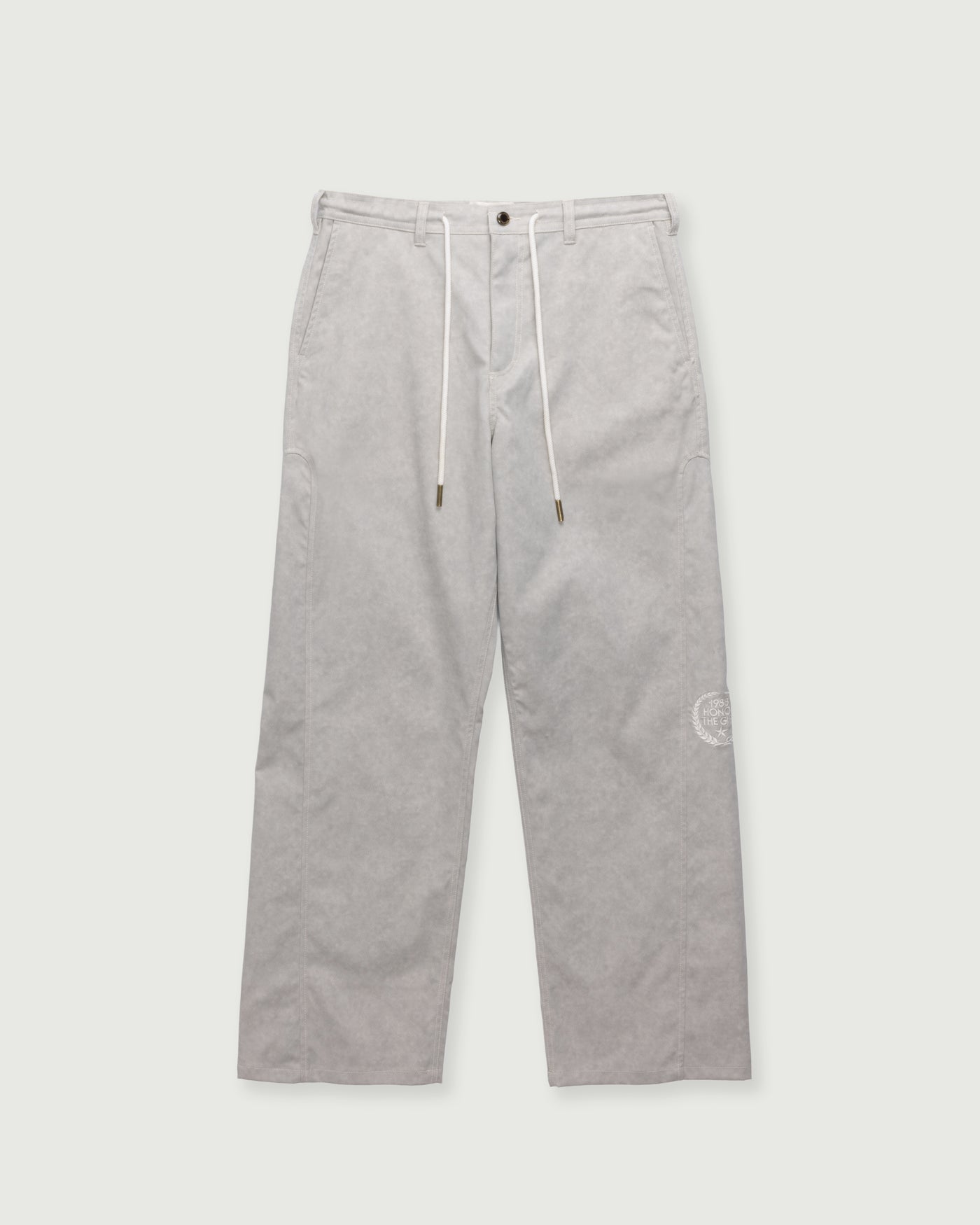 Twill Embroidered Pant - Stone Twill Embroidered Pant Stone front view