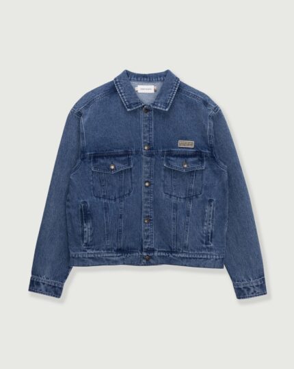Washed Twill Trucker Indigo front view