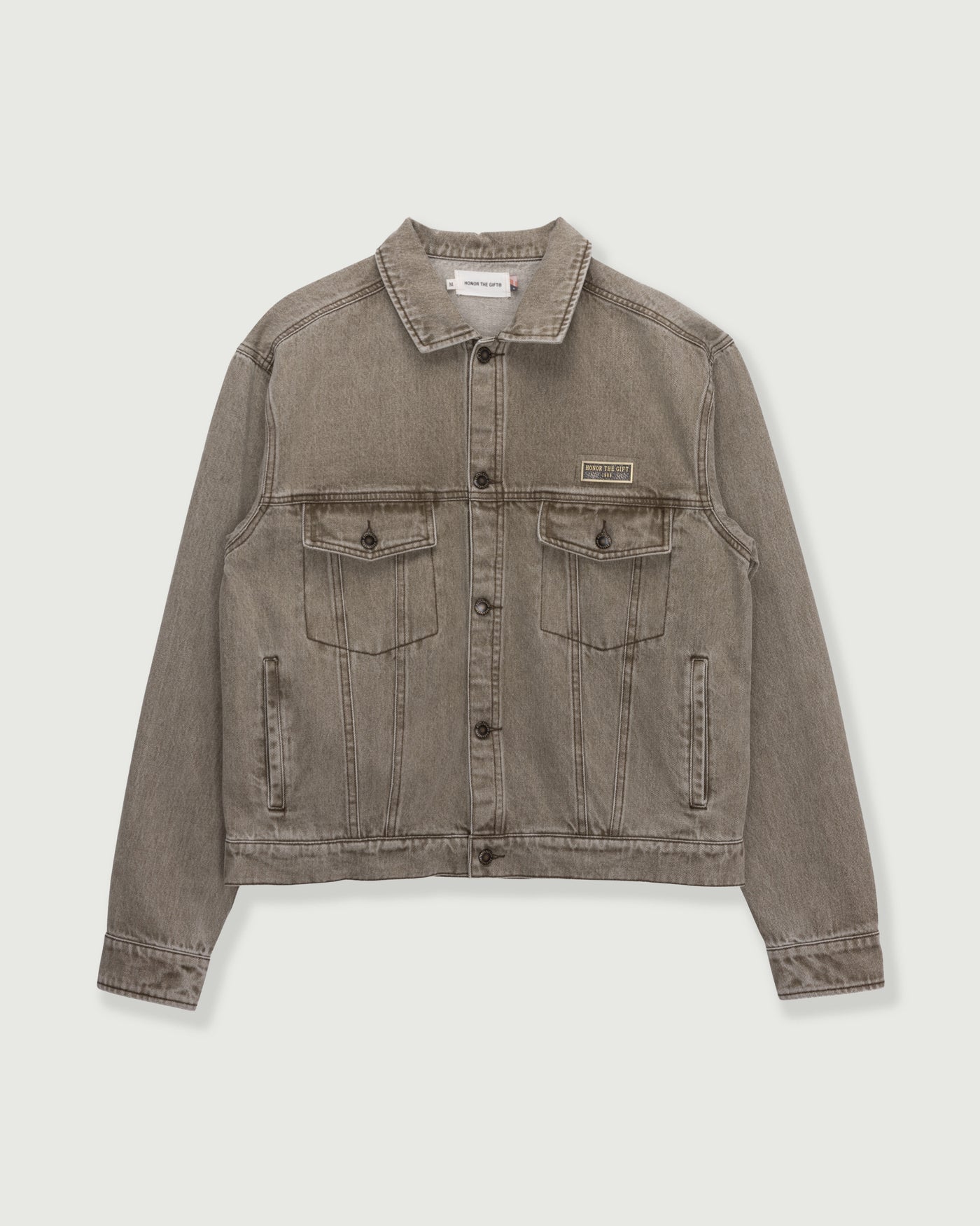 Washed Twill Trucker - Taupe Washed Twill Trucker Taupe front view